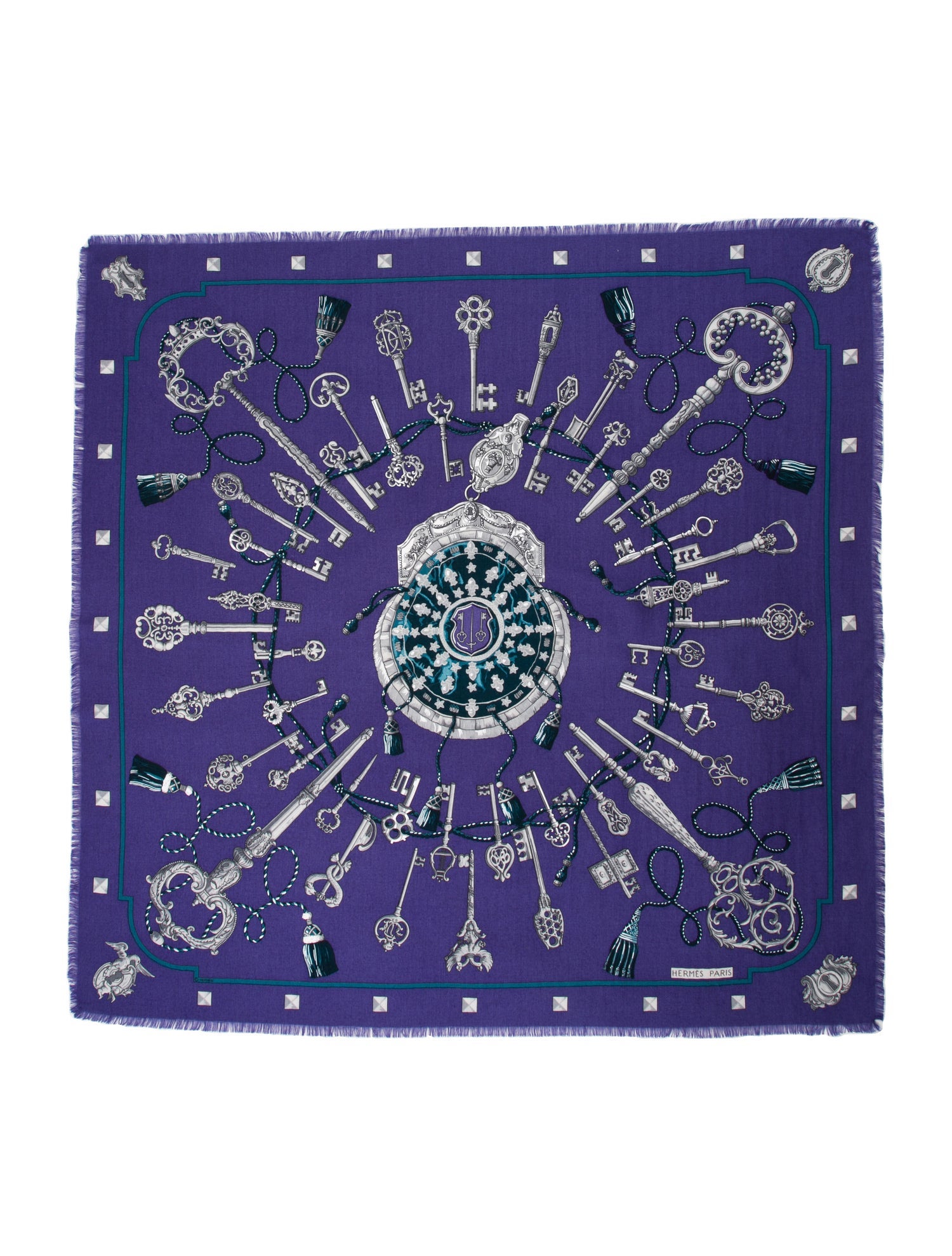 Hermès Les Clés Silk Scarf