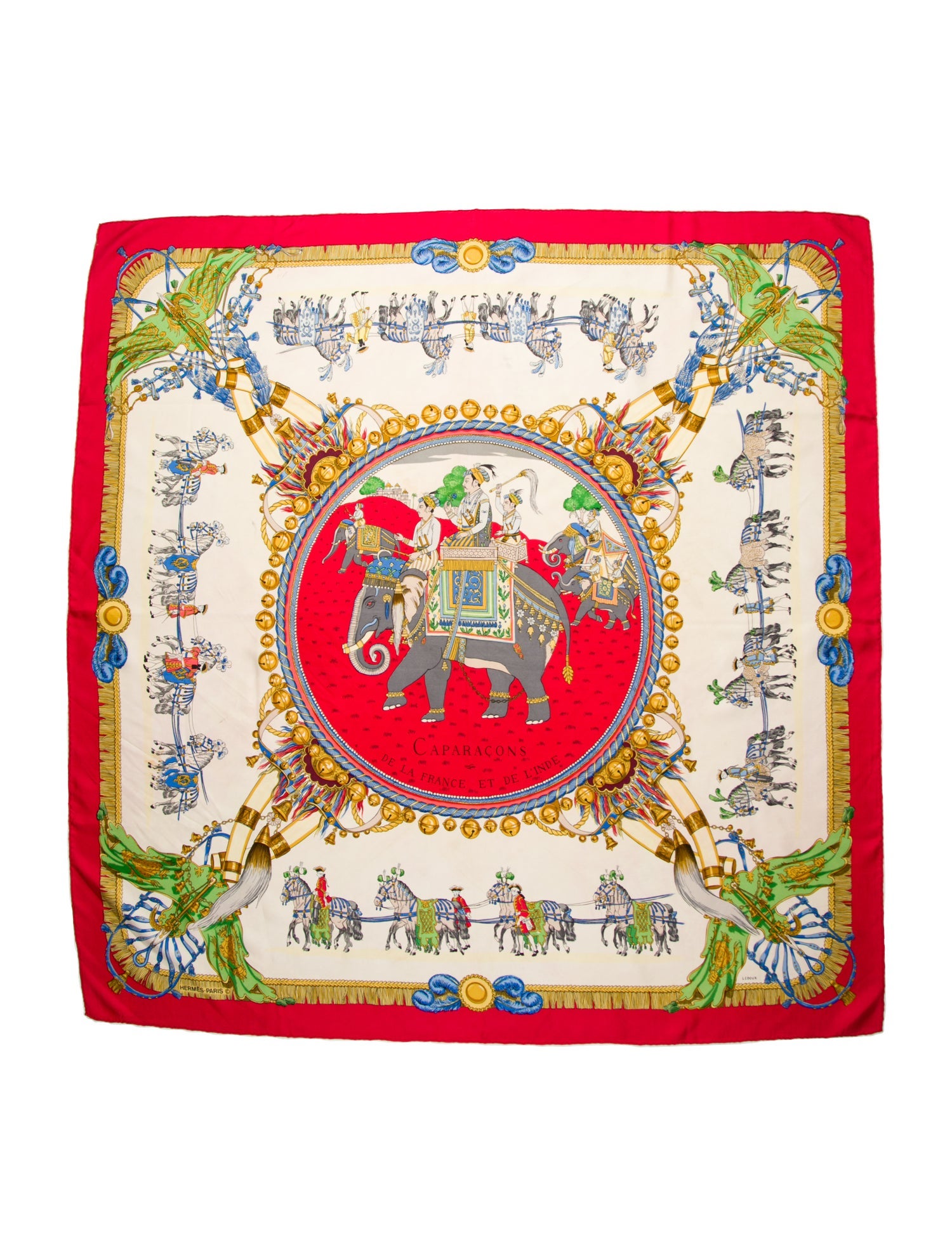 Hermès Caparaçons de la France et de L'Inde Silk Scarf