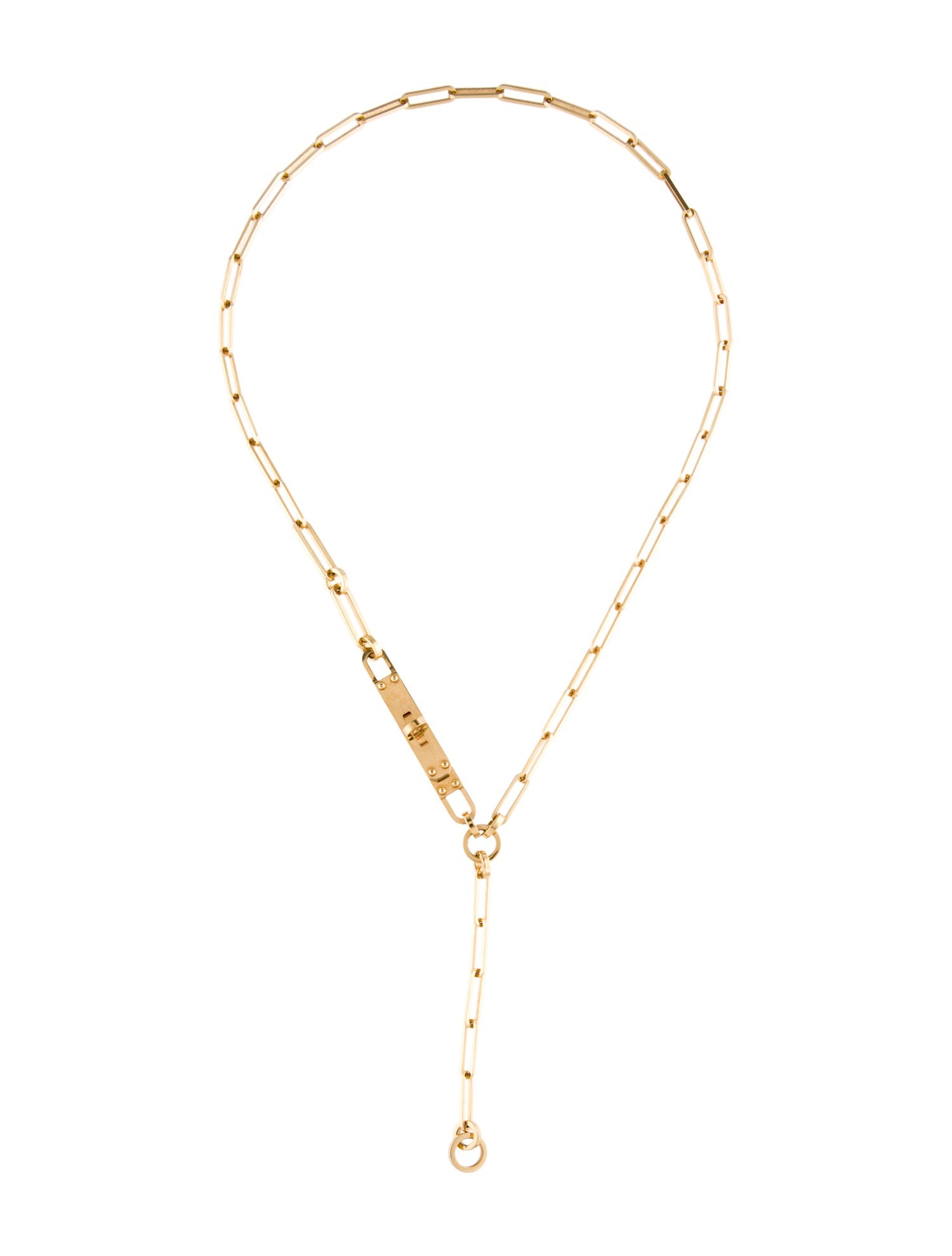 Hermès 18K Kelly Chaine Lariat Necklace