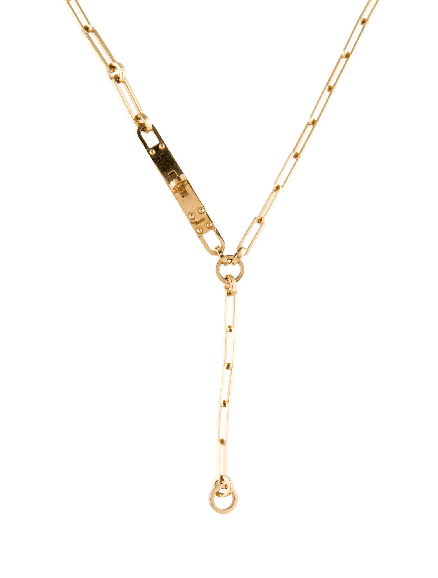 Hermès 18K Kelly Chaine Lariat Necklace
