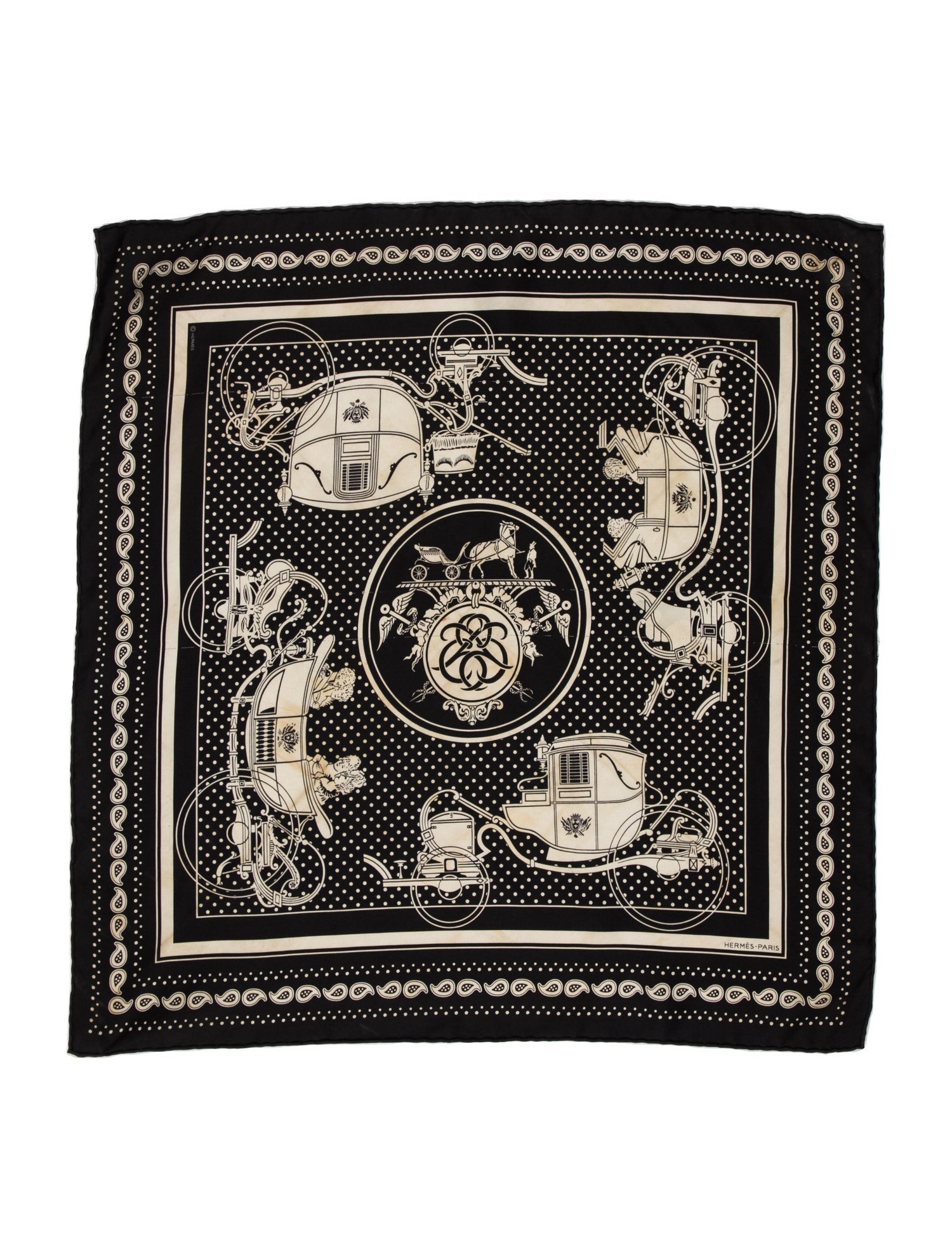 Hermès Ex-Libris Bandana Silk Scarf