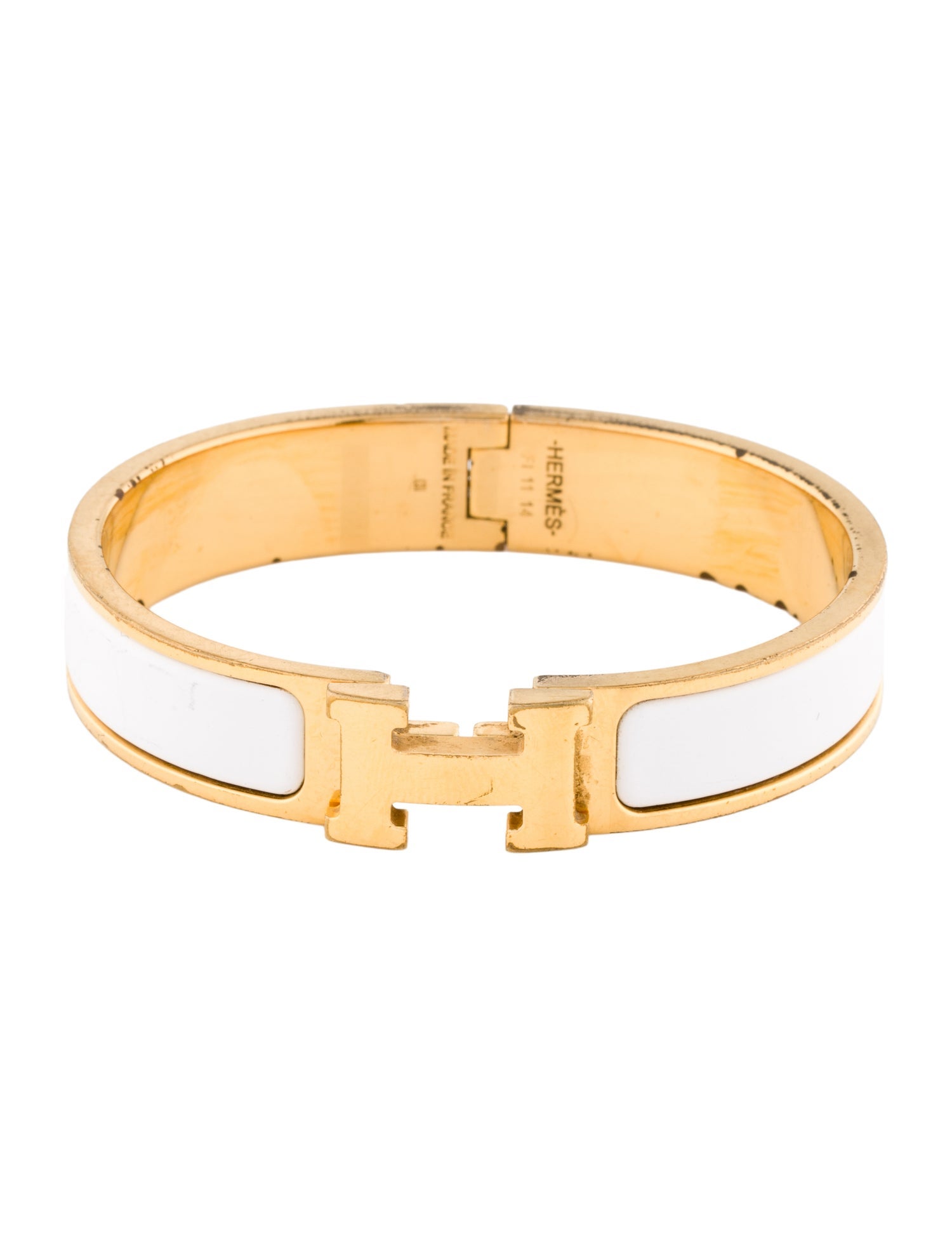 Hermès Enamel Clic H Bangle Bracelet