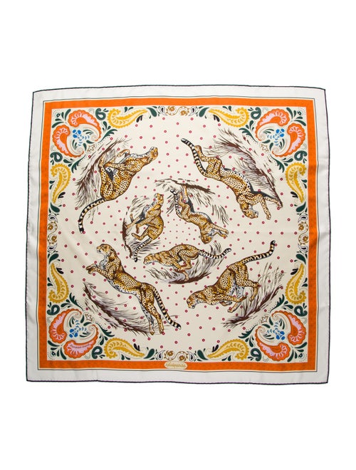 Hermès Guépards Bandana Double Face Silk Scarf