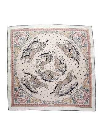 Hermès Guépards Bandana Double Face Silk Scarf