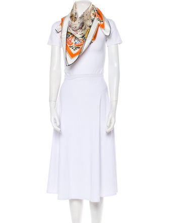 Hermès Guépards Bandana Double Face Silk Scarf