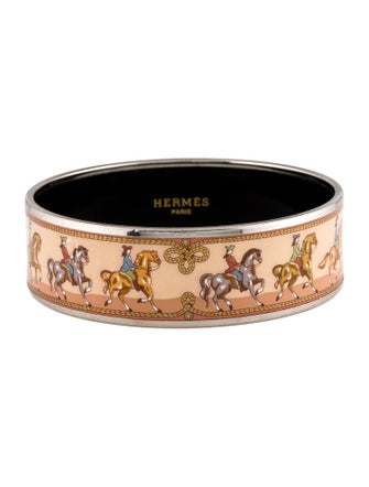 Hermès Enamel Wide Bangle Bracelet