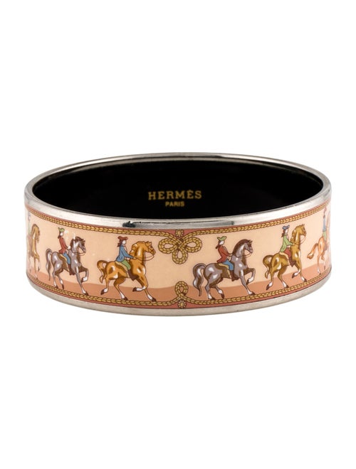 Hermès Enamel Wide Bangle Bracelet