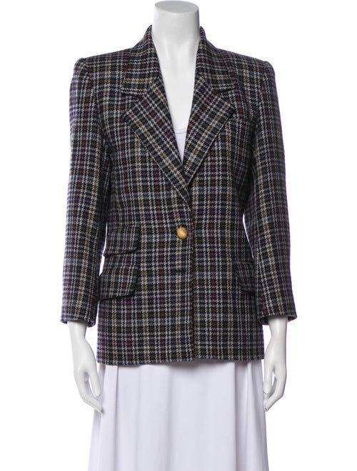 Hermès Wool Plaid Print Blazer