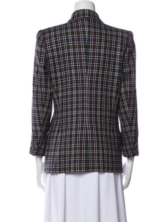 Hermès Wool Plaid Print Blazer