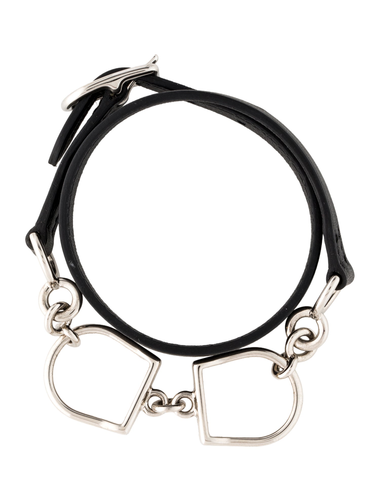 Hermès Leather Etrier Double Tour Bracelet