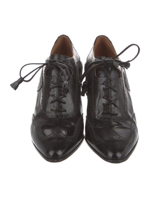 Hermès Patent Leather Lasercut Accents Pumps