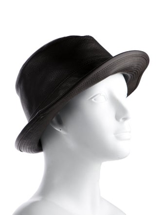 Hermès Leather Fedora Hat