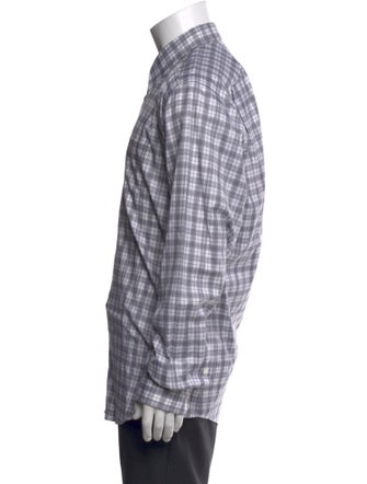 Hermès Plaid Print Long Sleeve Shirt