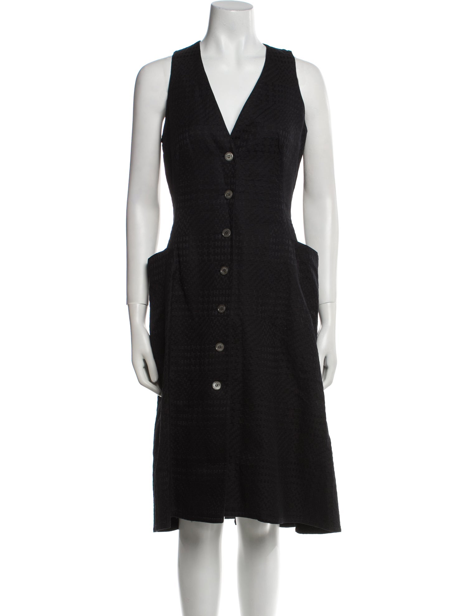 Hermès V-Neck Midi Length Dress