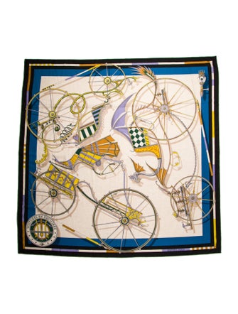 Hermès Voitures En Equilibre Cashmere Shawl