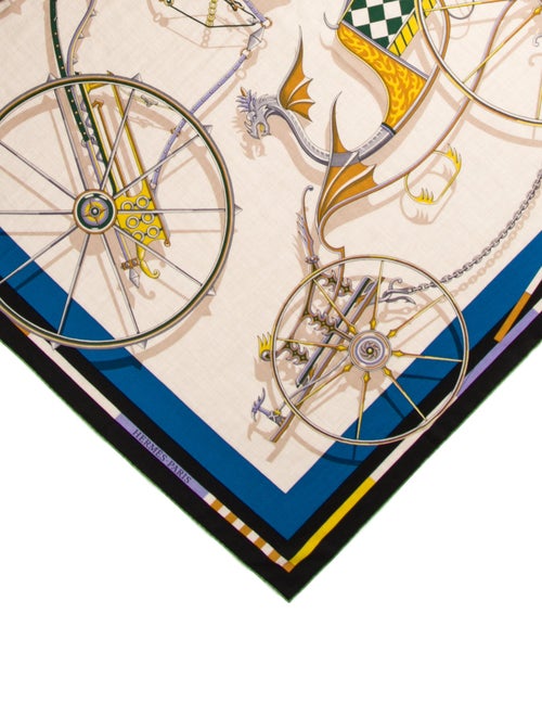 Hermès Voitures En Equilibre Cashmere Shawl