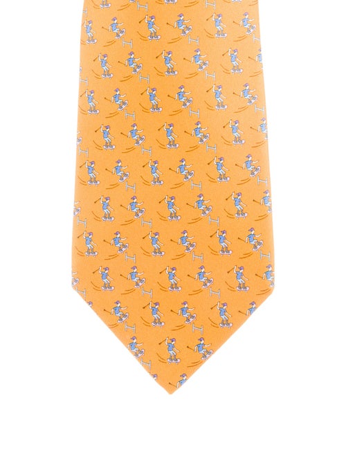 Hermès Pattern Print Silk Tie