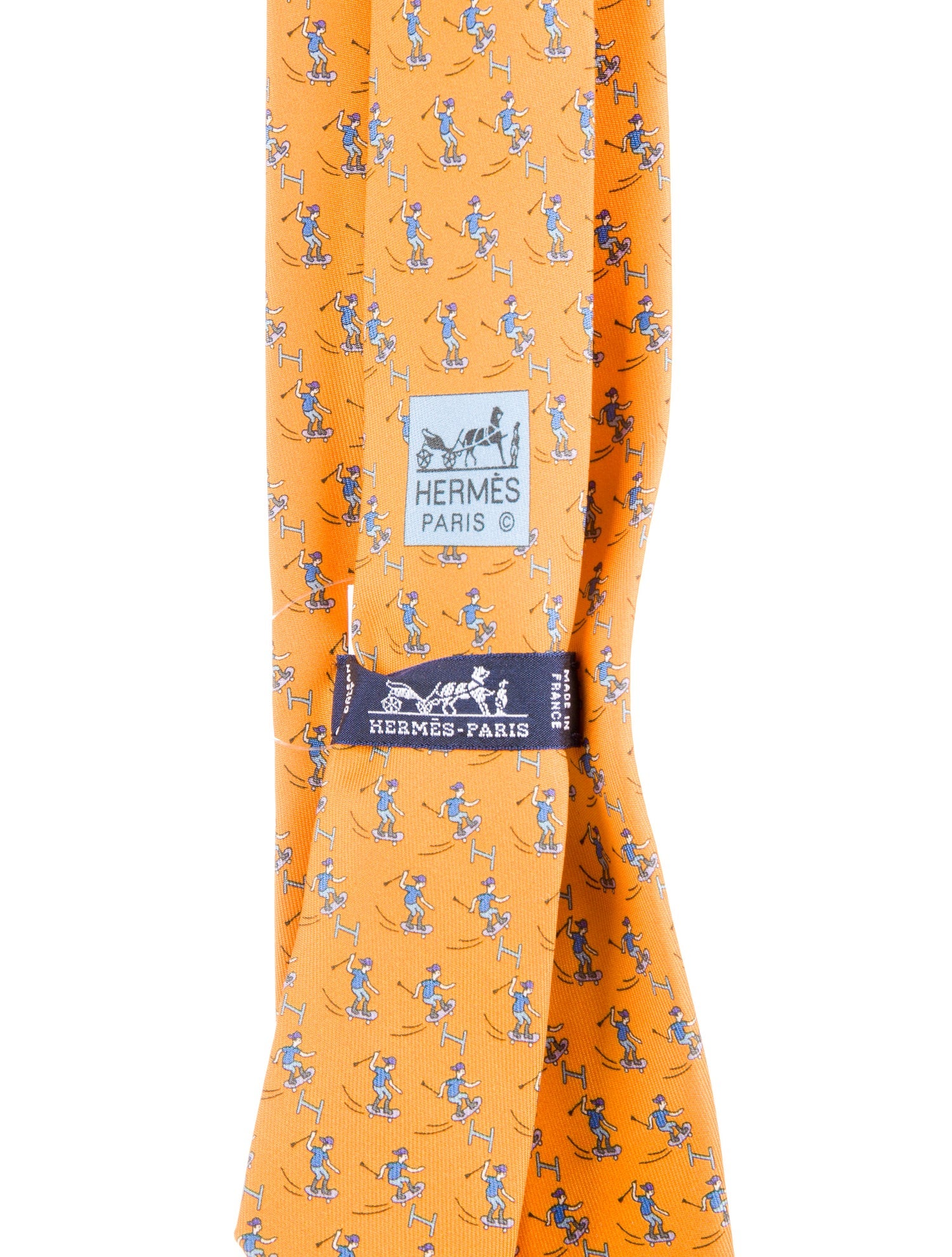 Hermès Pattern Print Silk Tie