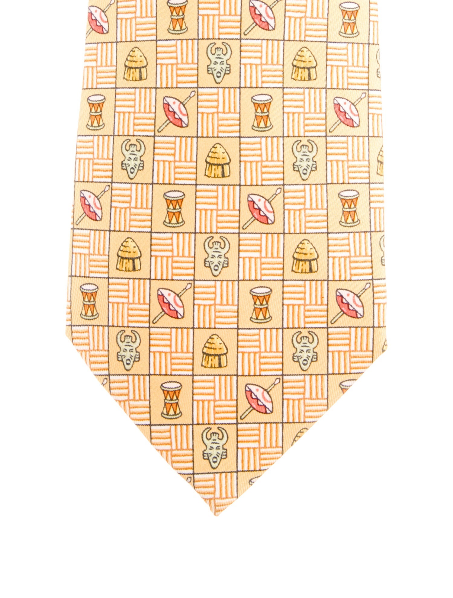 Hermès Pattern Print Silk Tie