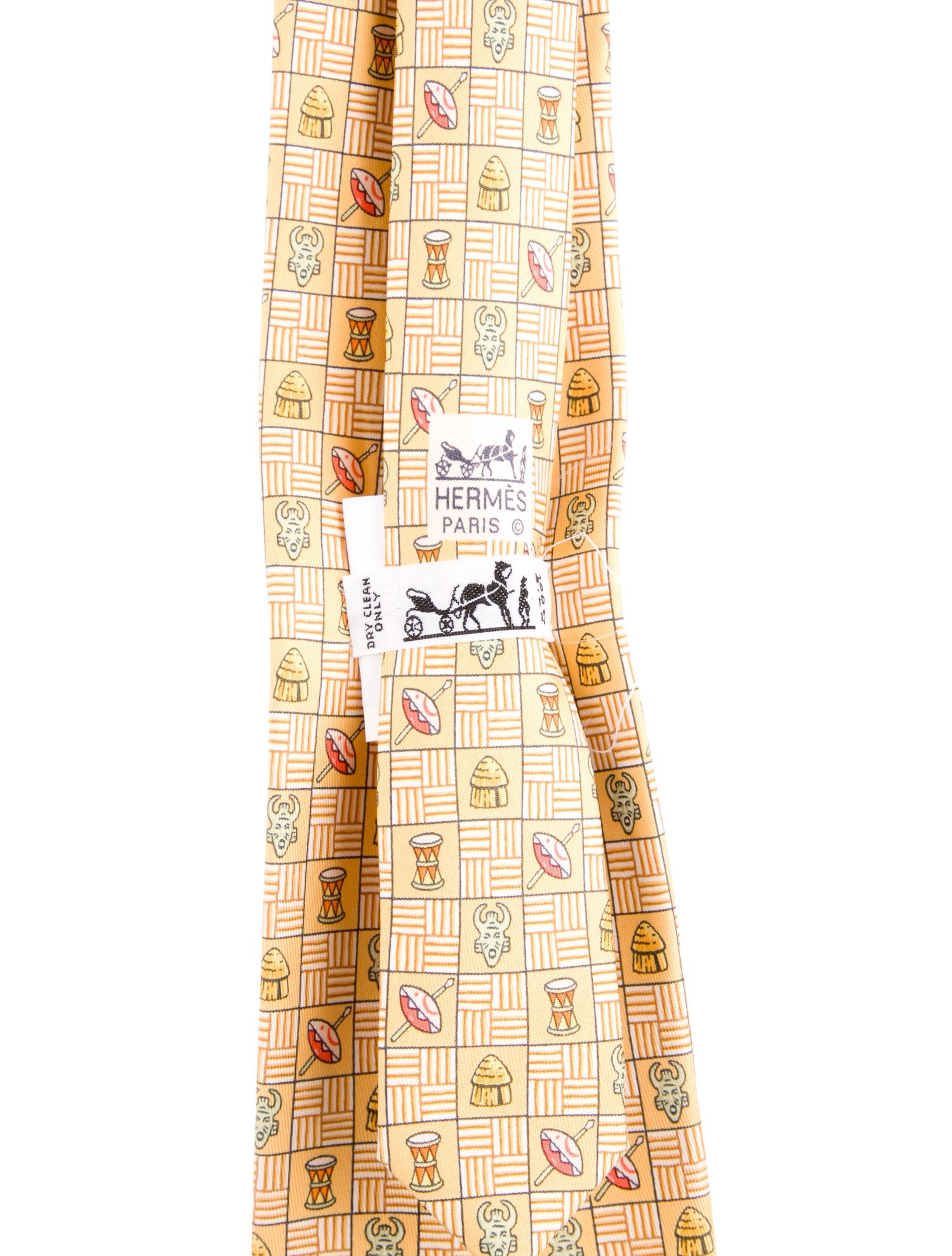 Hermès Pattern Print Silk Tie