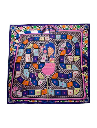 Hermès Le Tour Du Monde En 63 Cases Silk Scarf