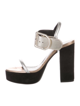 Hermès Leather Colorblock Pattern Slingback Sandals