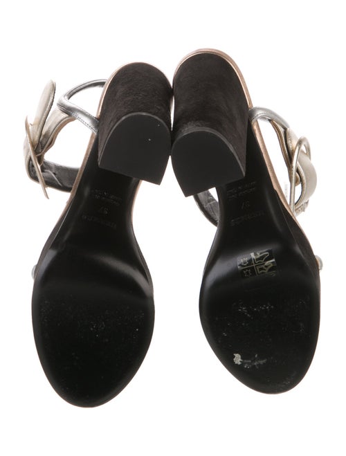 Hermès Leather Colorblock Pattern Slingback Sandals