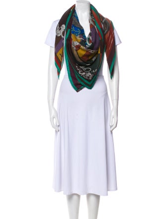 Hermès Della Cavalleria Etriers Silk Shawl