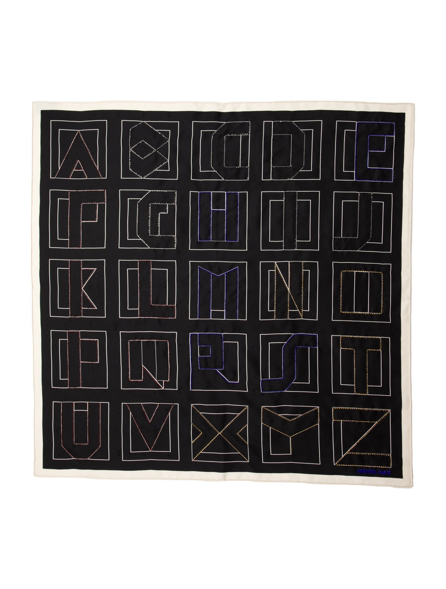 Hermès Lettres Au Carre Silk Scarf