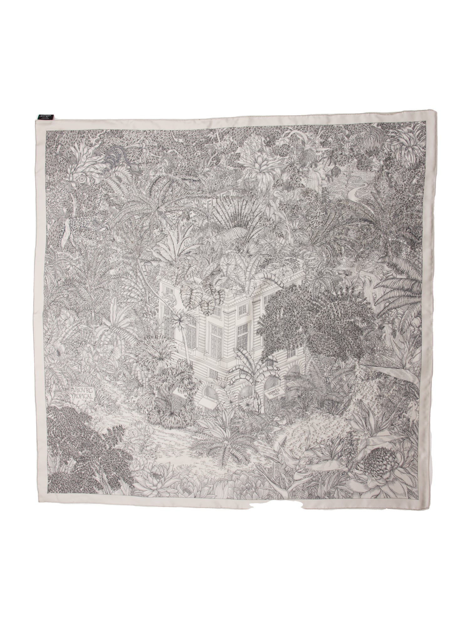 Hermès Faubourg Tropical Beaded Silk Scarf