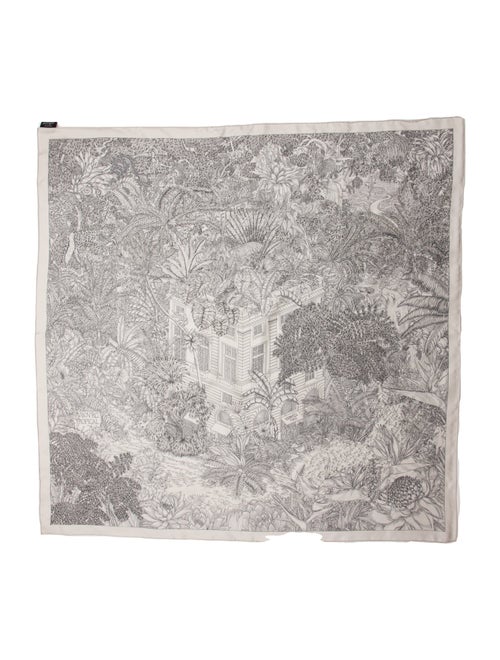 Hermès Faubourg Tropical Beaded Silk Scarf