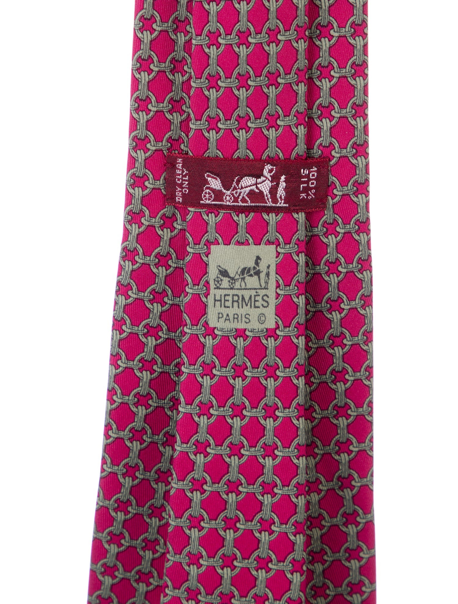 Hermès Silk Pattern Pint Tie