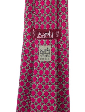 Hermès Silk Pattern Pint Tie