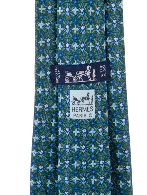 Hermès Printed Silk Tie