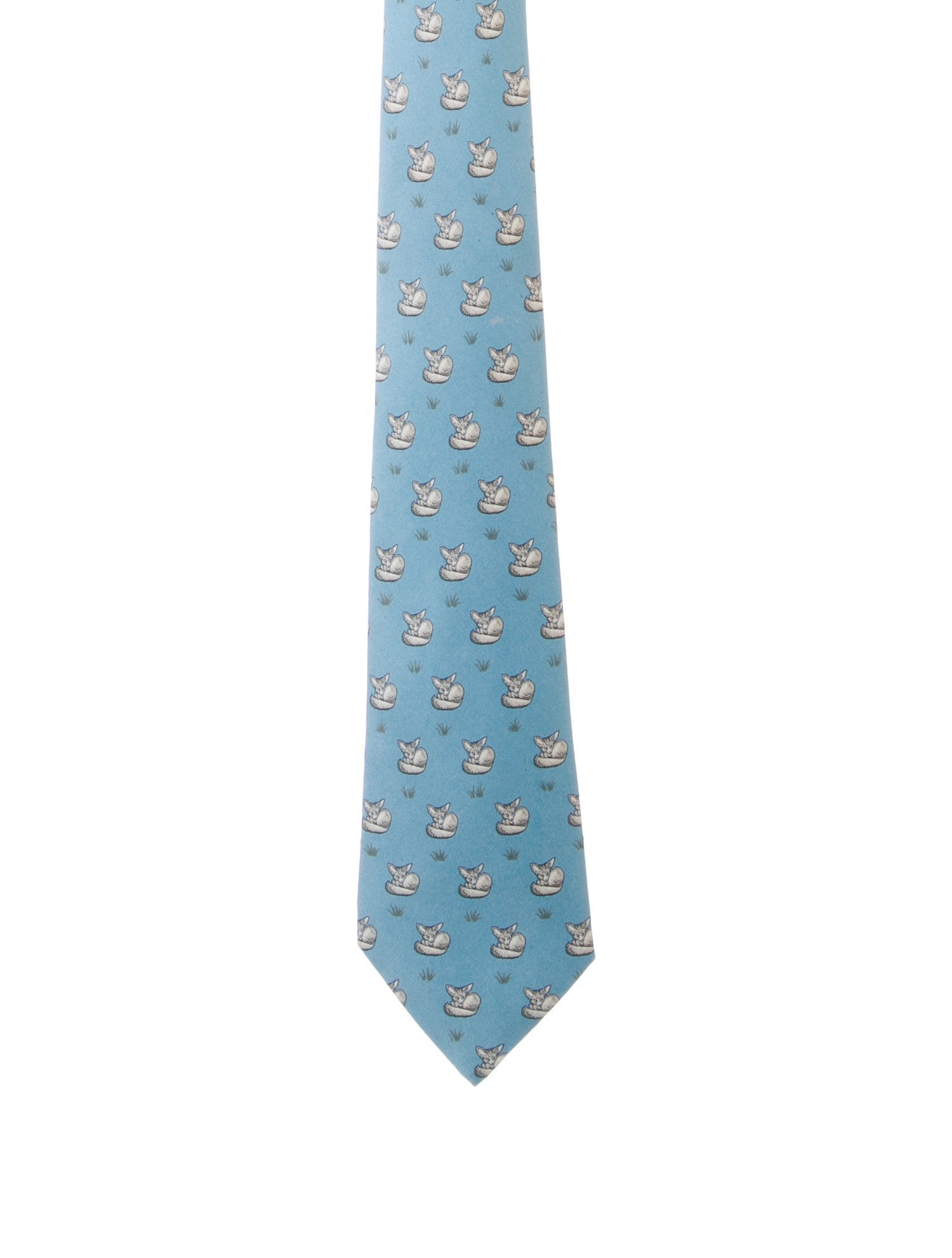Hermès Fennec Fox Silk Printed Tie