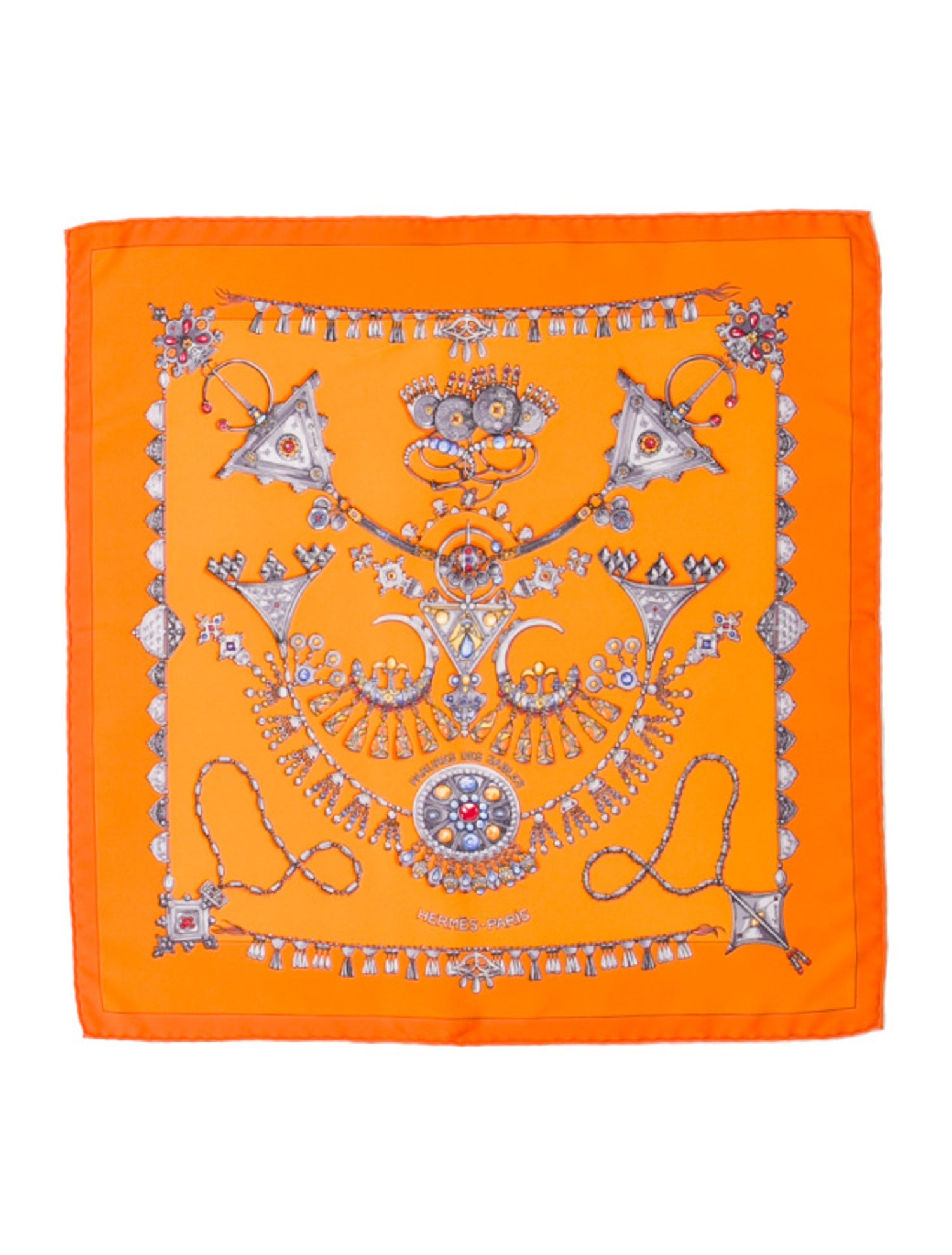 Hermès Parures Des Sables Pocket Square Silk Scarf