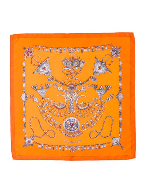 Hermès Parures Des Sables Pocket Square Silk Scarf