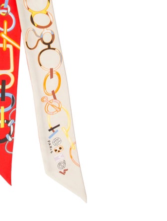 Hermès Do Re Boucles Silk Twilly Scarf