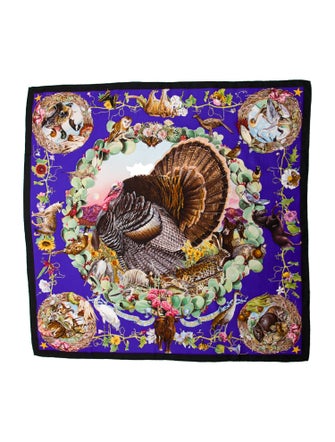 Hermès Faune Et Flore du Texas Wildlife Silk Scarf