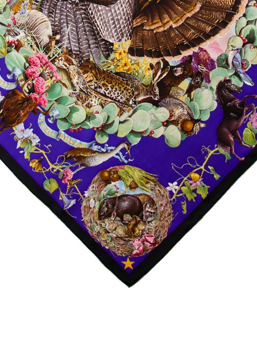 Hermès Faune Et Flore du Texas Wildlife Silk Scarf