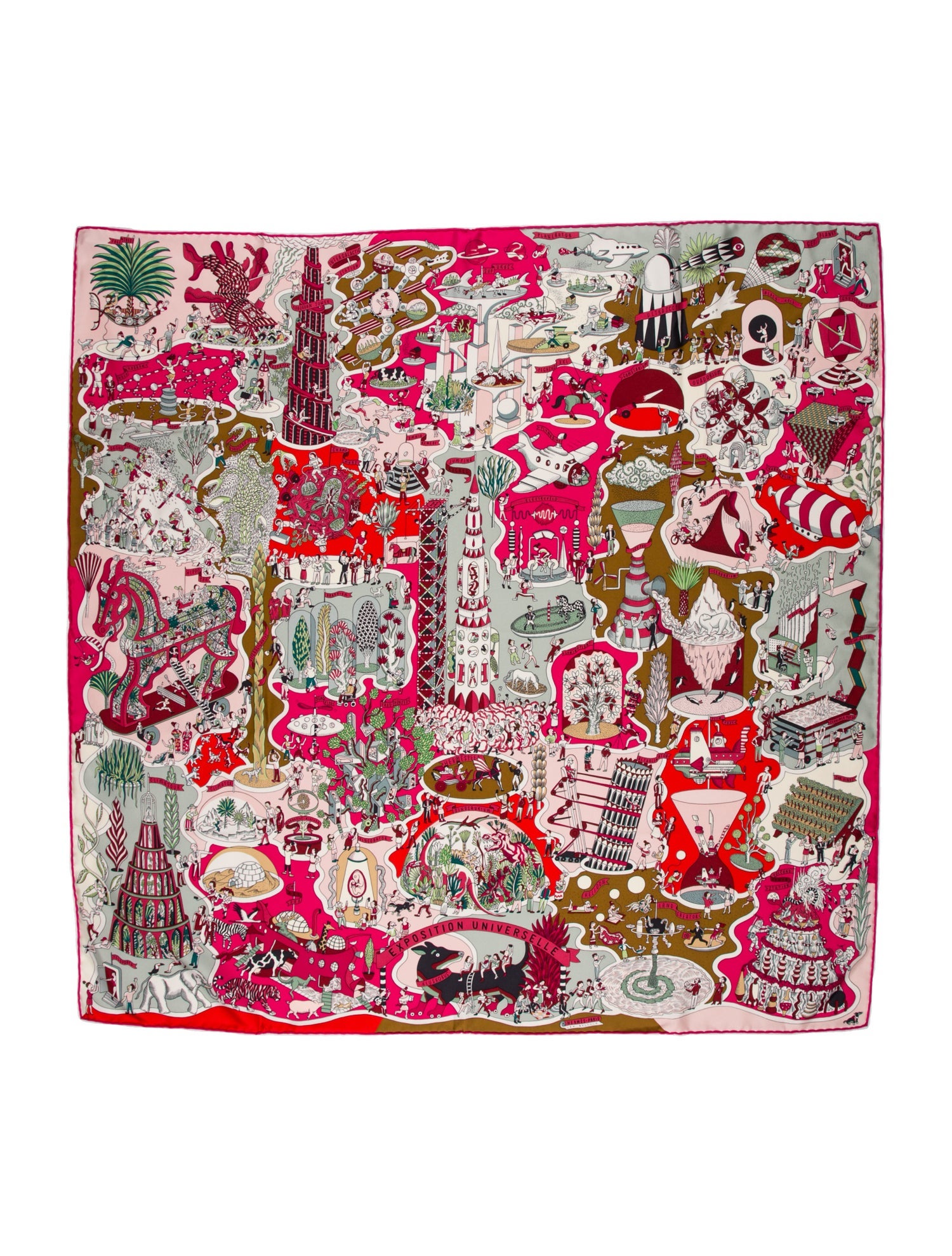 Hermès Exposition Universelle Silk Scarf