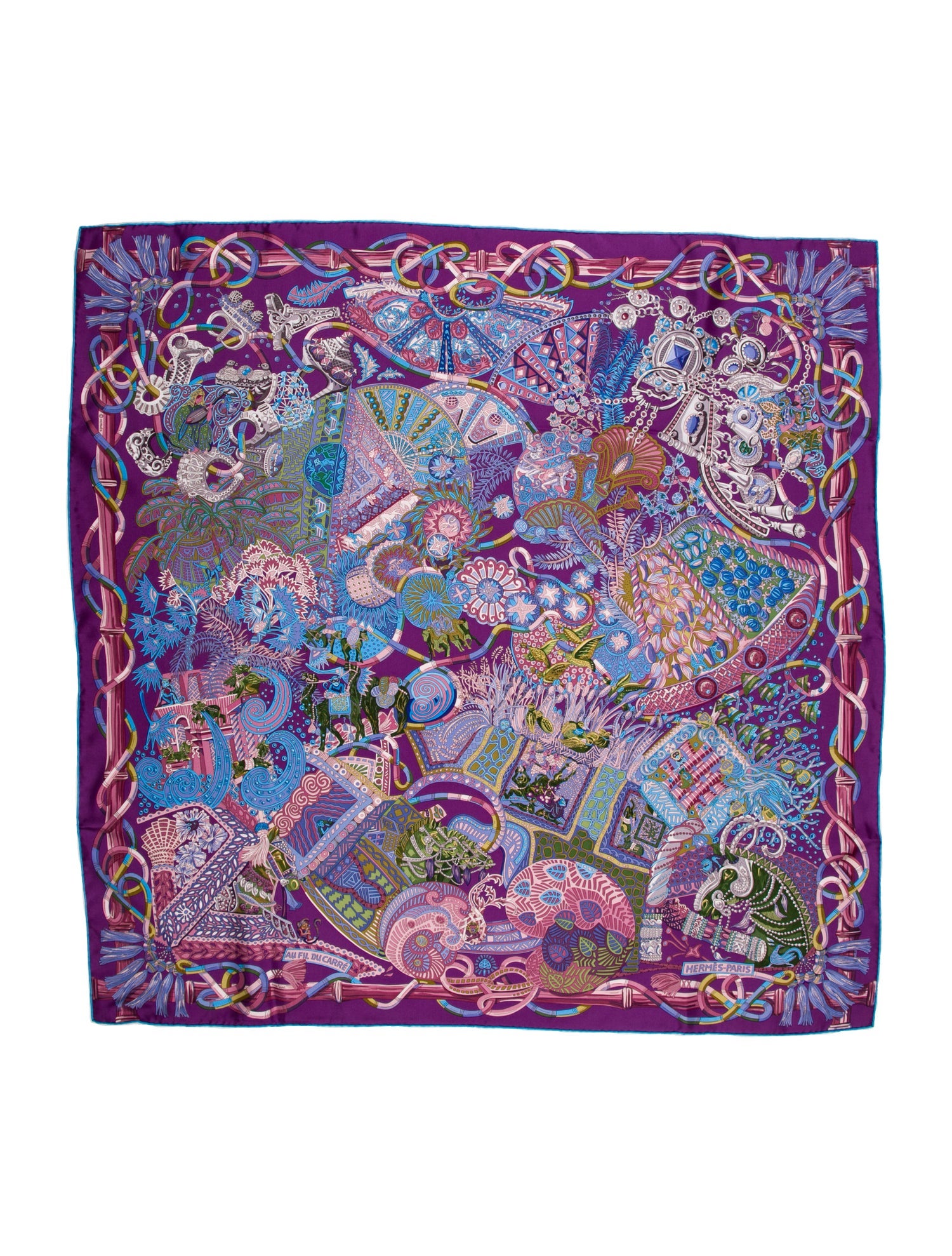 Hermès Au Fil Du Carré Silk Scarf w/ Tags