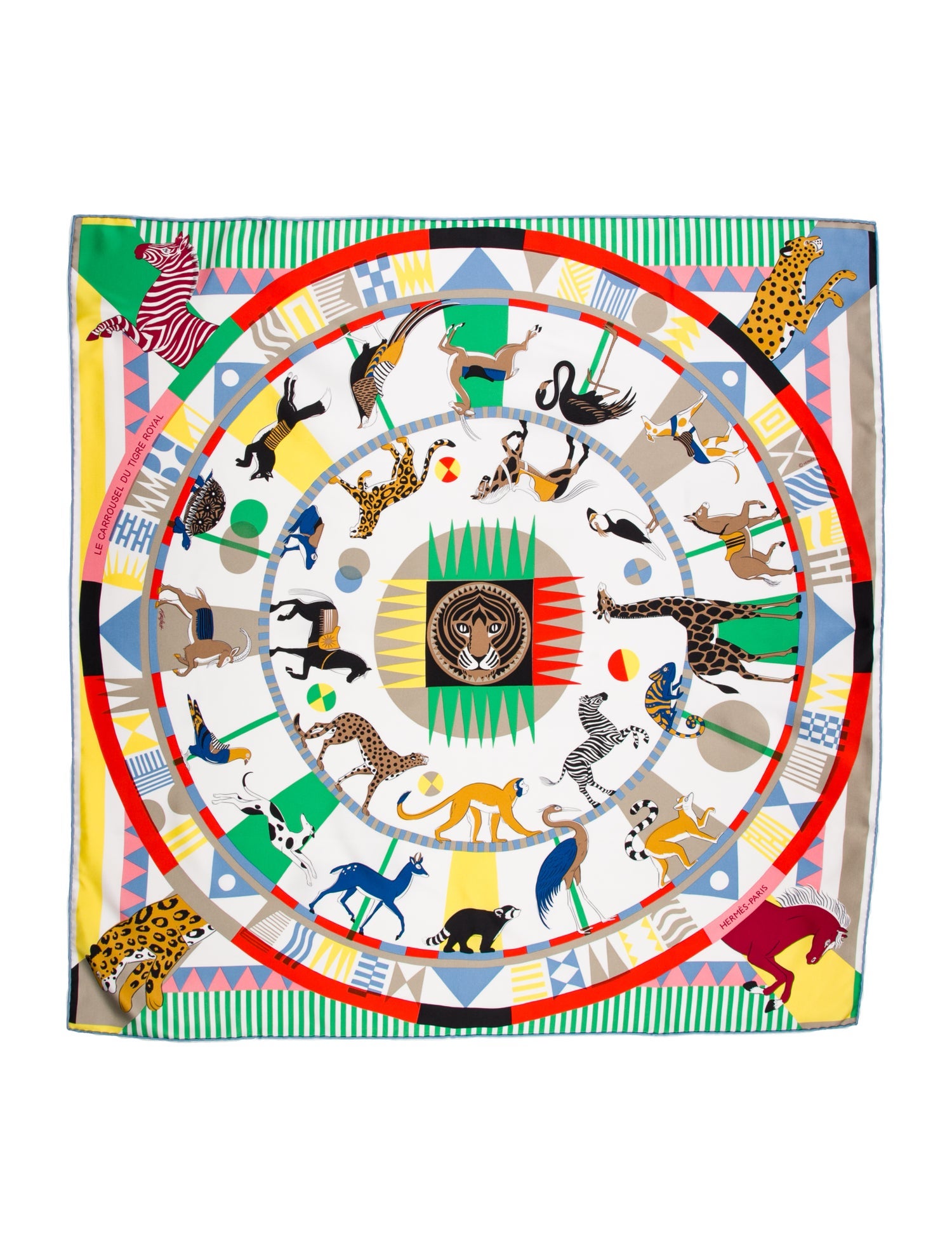 Hermès Le Carrousel du Tigre Royal Silk Scarf