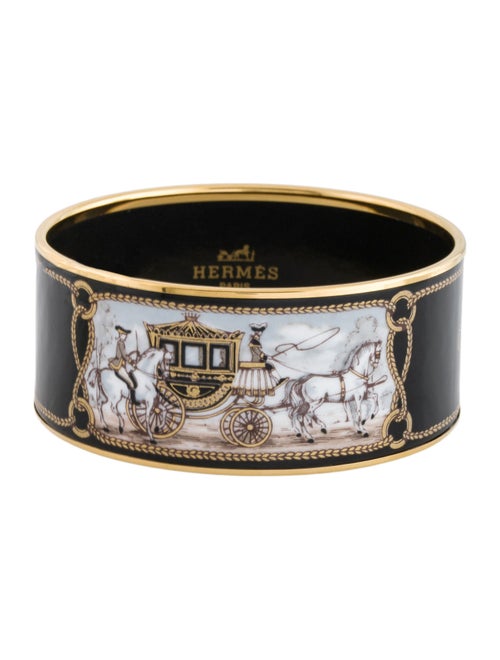 Hermès Extra Wide Enamel Bangle Bracelet