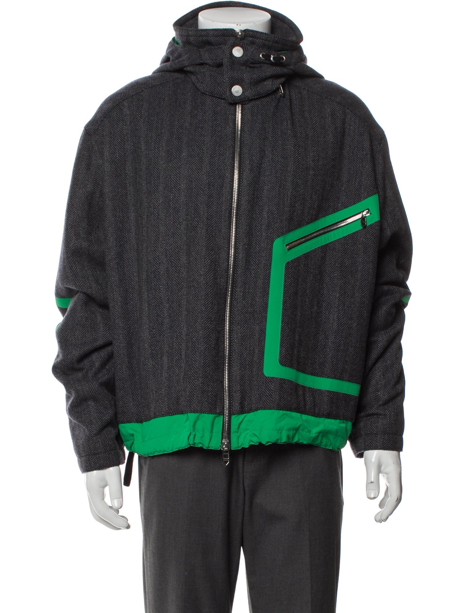 Hermès Virgin Wool Colorblock Pattern Windbreaker w/ Tags