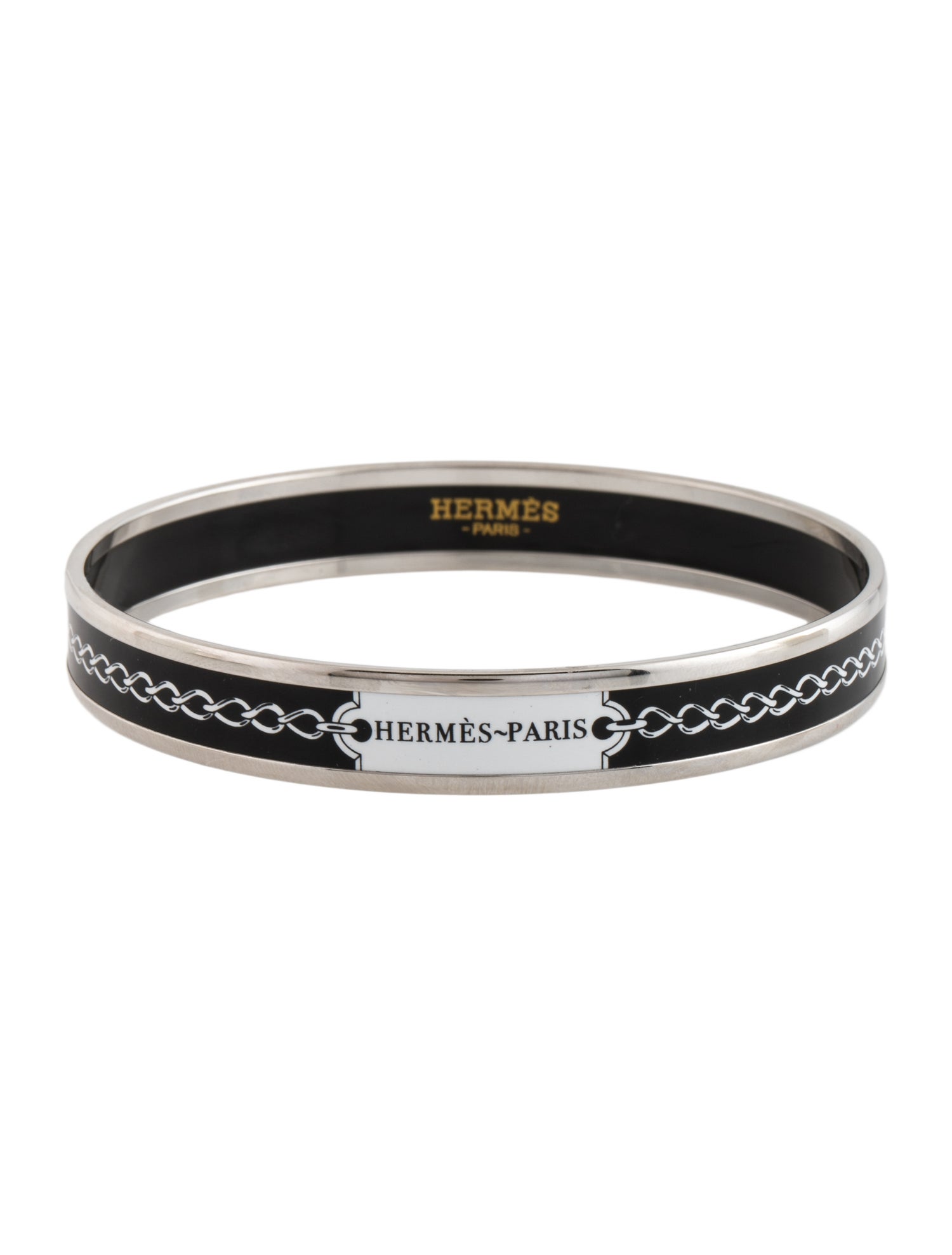 Hermès Narrow Enamel Bangle Bracelet