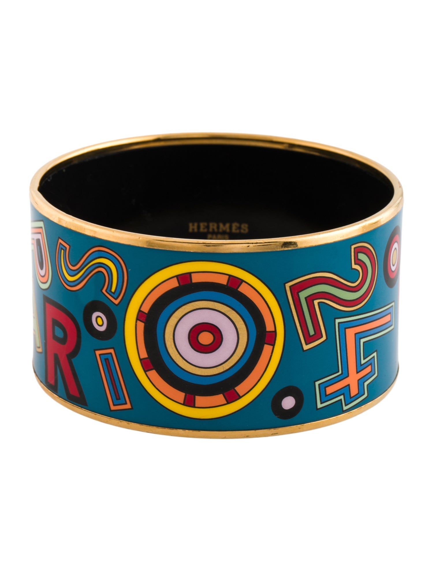 Hermès Extra Wide Enamel Bangle Bracelet