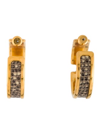 Hermès Lizard Olympe Hoop Earrings
