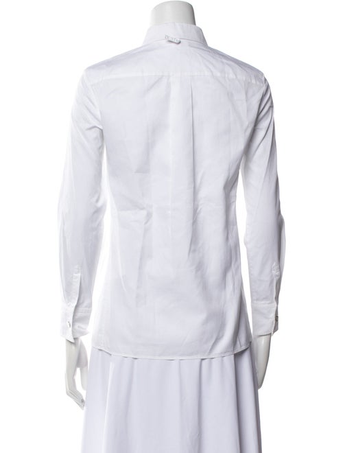 Hermès Mock Neck Long Sleeve Button-Up Top