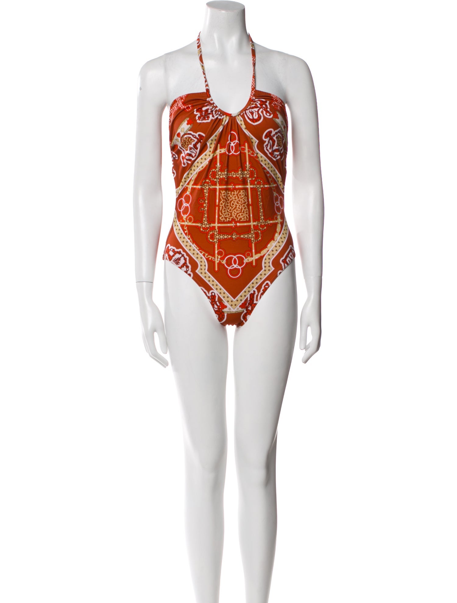 Hermès One-Piece Bathing Suit with Dust Bag Printed One-Piece